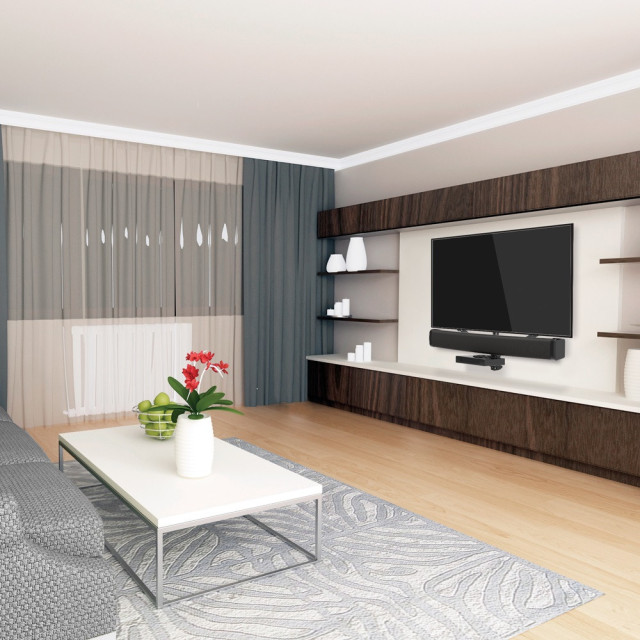 Półka AV pod telewizor 2 w 1 z mocowaniem na soundbar na uchwycie vesa