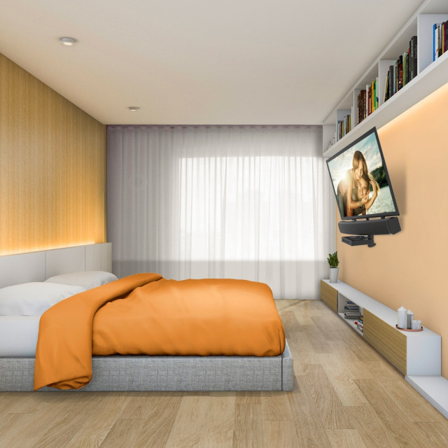 Półka AV pod telewizor 2 w 1 z mocowaniem na soundbar na uchwycie vesa