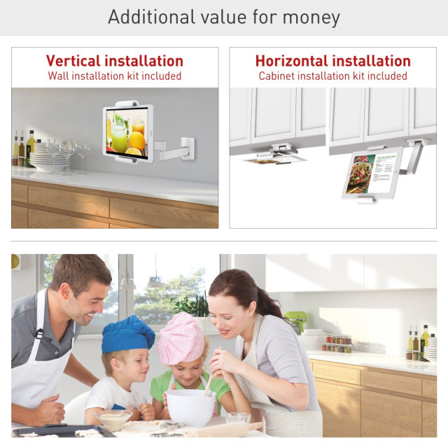 Uchwyt ścienny obrotowy do tabletu 7-12" z regulacją pozycji