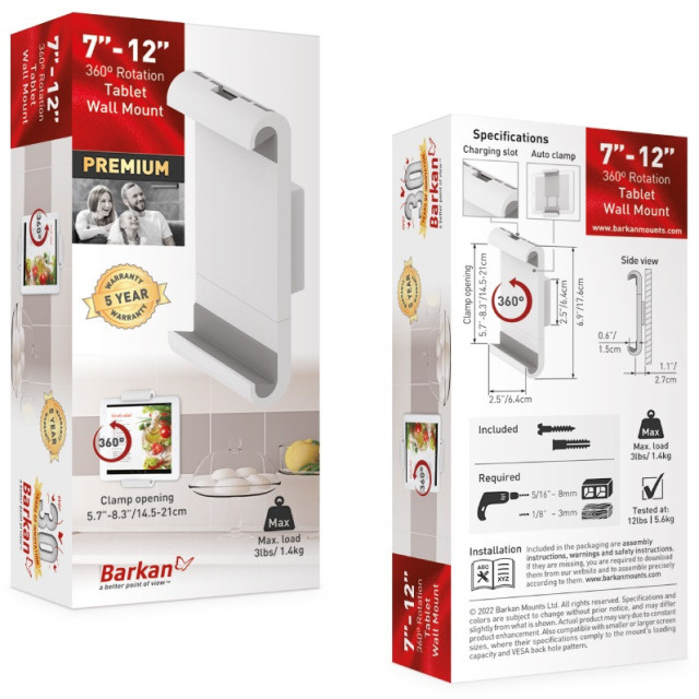 Barkan T50 Uchwyt ścienny do tabletu 7-12"