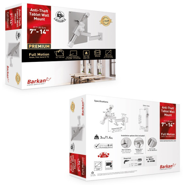 Barkan T72VL uchwyt ścienny do tabletu 7-14"