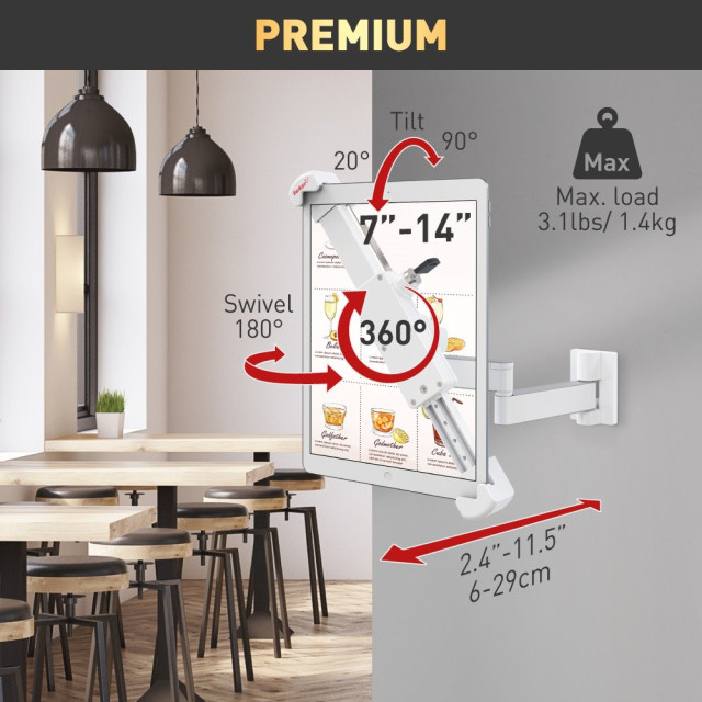 Barkan T72VL – uchwyt do tabletu 7–14″ z blokadą
