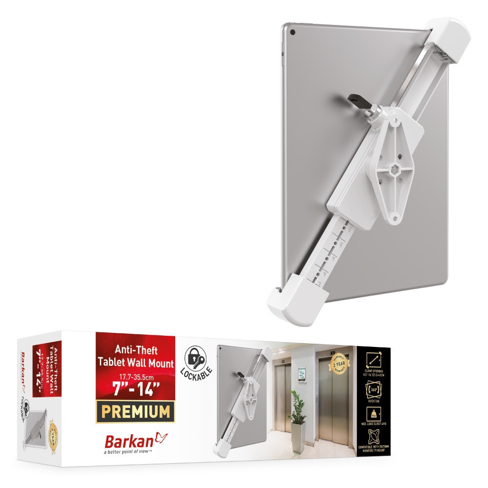 Uchwyt ścienny obrotowy do tabletu 7-14" z blokadą