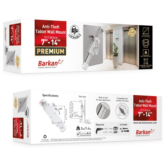 Barkan T70VL Uchwyt ścienny do tabletu 7-14"