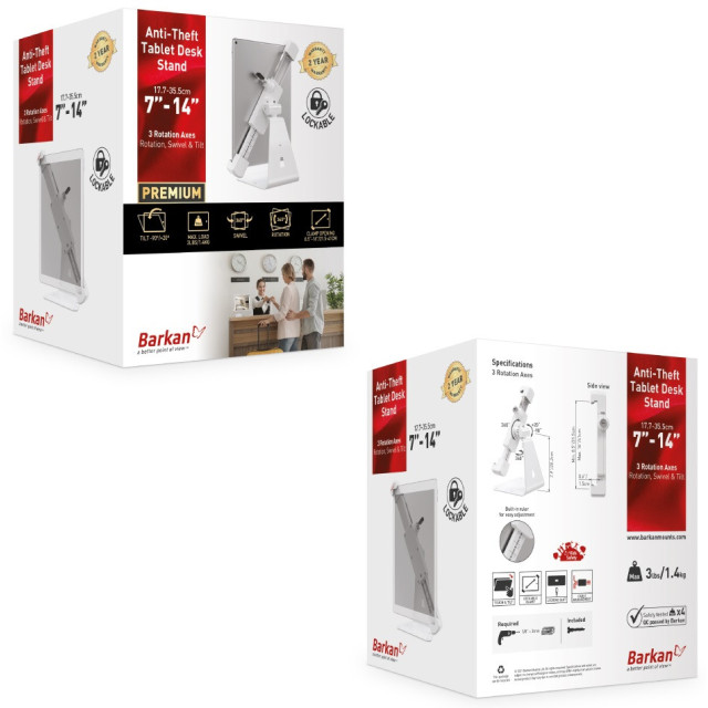 Barkan T71HL uchwyt biurkowy do tabletu 7-14"