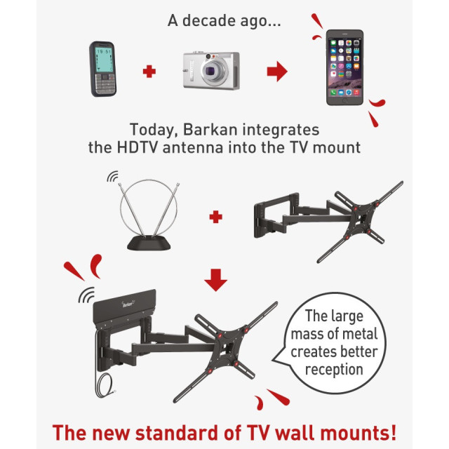 Barkan VTM464L – uchwyt TV z anteną HDTV 13–90″