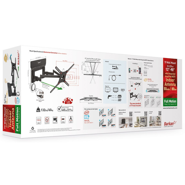 Barkan VTM464L uchwyt ścienny z anteną HDTV