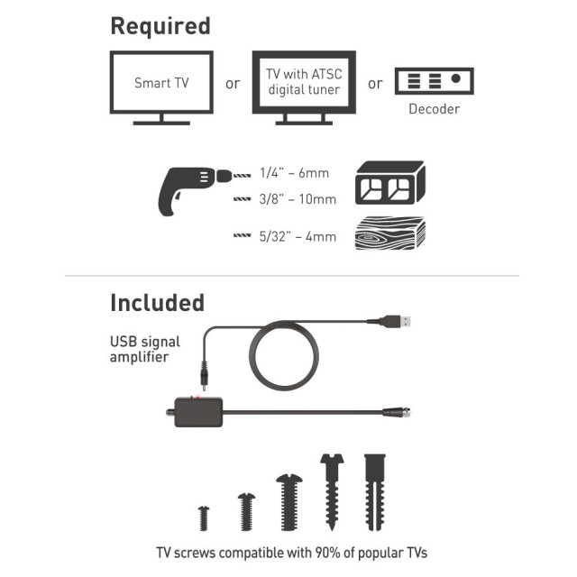 Barkan VTM464L uchwyt ścienny z anteną HDTV