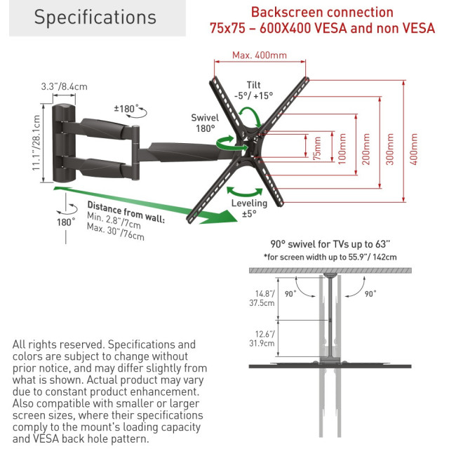 Barkan BM343XL uchwyt TV obrotowy 13-65"
