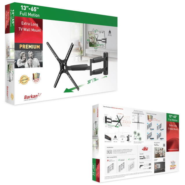 Barkan BM343XL uchwyt TV Full Motion 13–65 cali