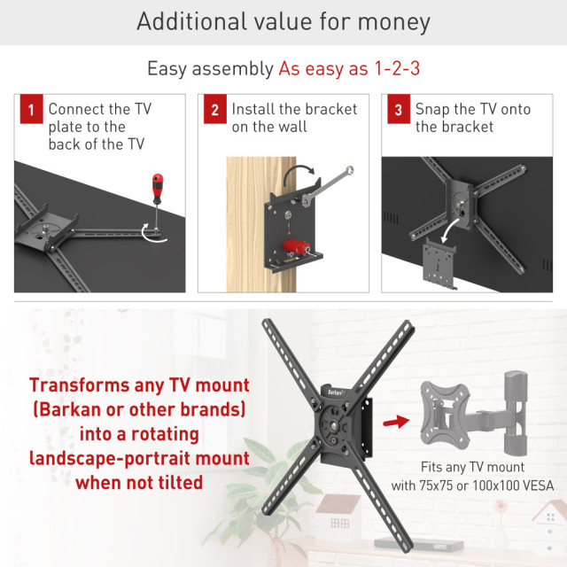 Barkan BM300R uchwyt ścienny obrotowy 13-65"