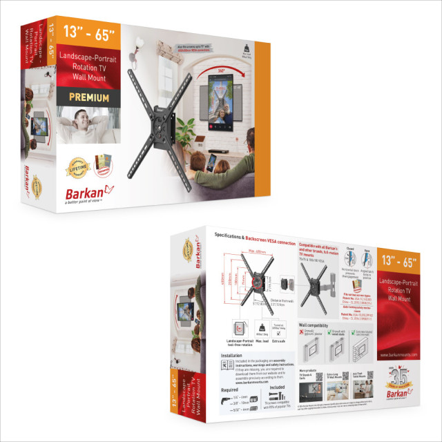 Barkan BM300R Uchwyt TV 13–65 cali z obrotem 360°