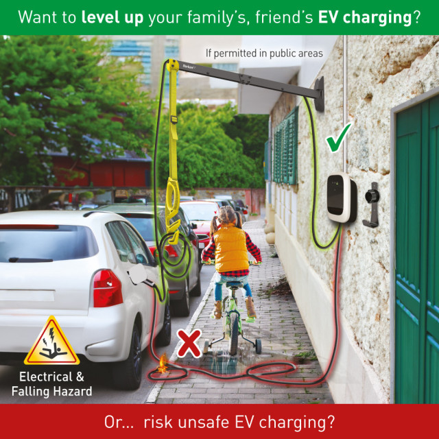 Wysięgnik ścienny 80cm do kabla ładowarki samochodowej