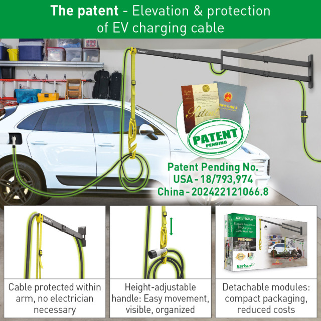 Wysięgnik ścienny 80cm do kabla ładowarki samochodowej