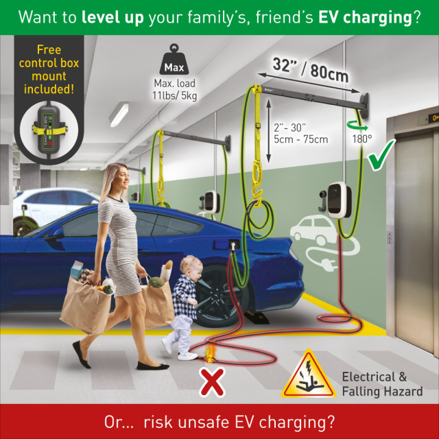 Wysięgnik ścienny 80cm do kabla ładowarki samochodowej