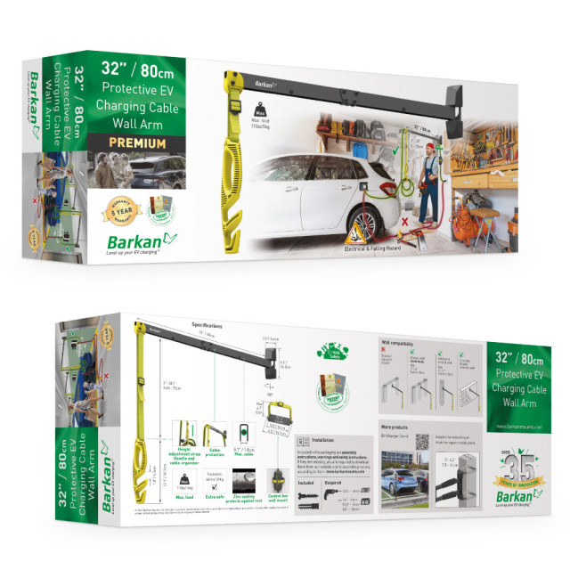 Wysięgnik ścienny 80cm do kabla ładowarki samochodowej