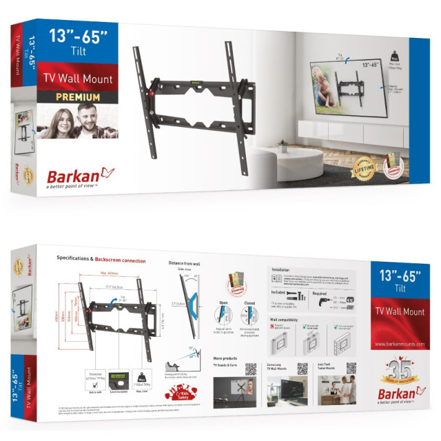 Barkan E310+.B uchwyt uchylny TV do 65 cali