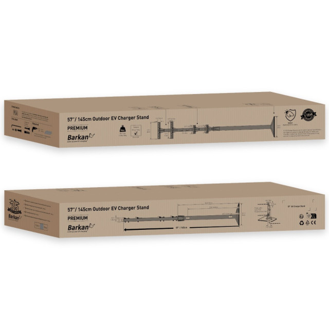 Słupek montażowy pionowy 145cm do ładowarki samochodowej