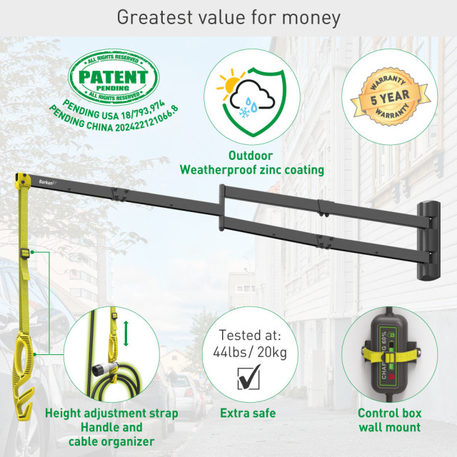 Wysięgnik ścienny składany 160cm do kabla ładowarki samochodowej