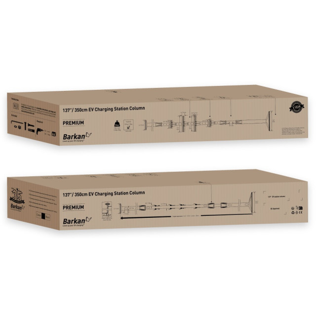 Słupek montażowy rozporowy 240-350cm do ładowarki samochodowej