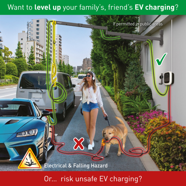 Wysięgnik ścienny składany 160cm do kabla ładowarki samochodowej