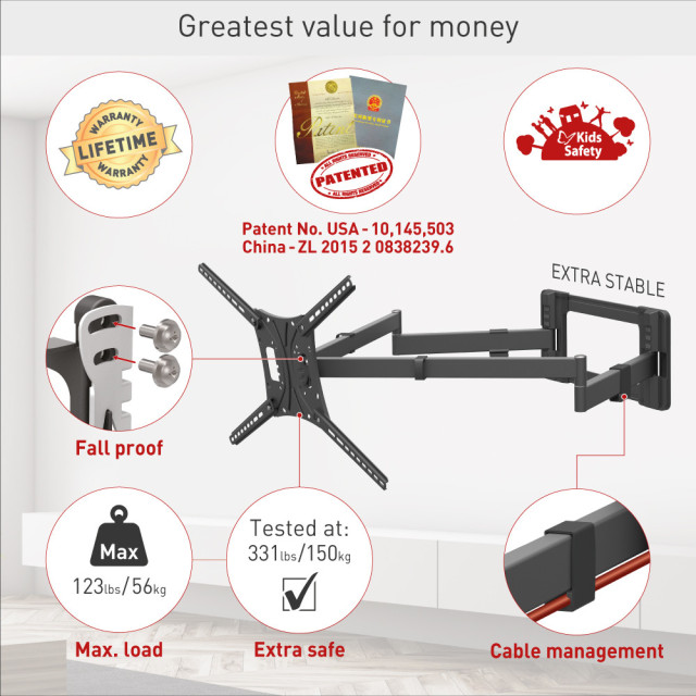 Barkan BM464XL uchwyt ścienny 13-86" 56 kg