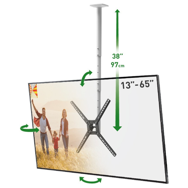 Uchwyt sufitowy regulowany do telewizora 13-65" 40kg