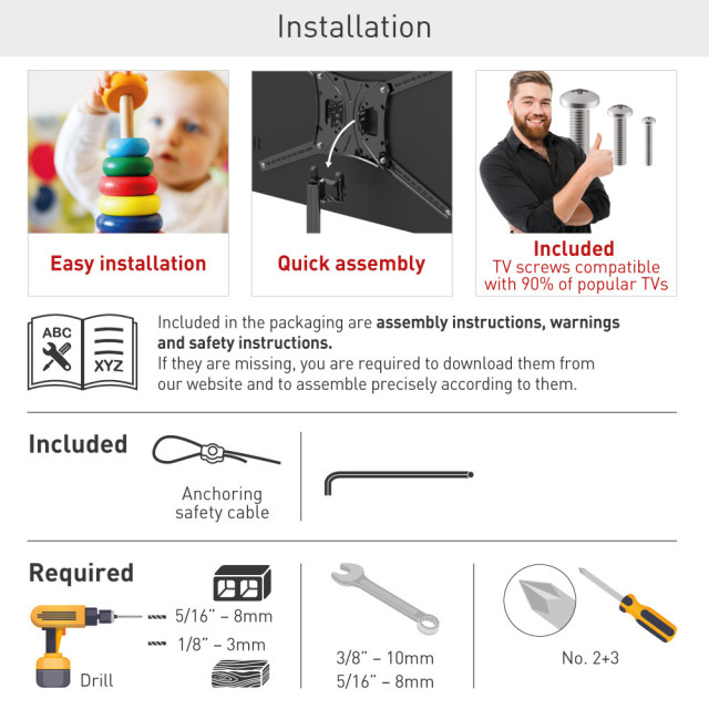 Stojak wolnostojący regulowany do telewizora 13-83" 50kg