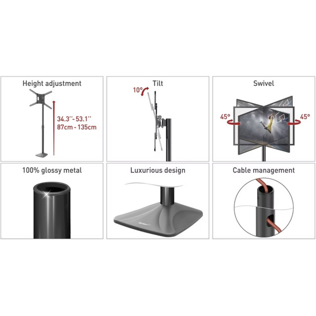 Stojak podłogowy regulowany do telewizora 13-86" 56kg przykręcany do podłogi
