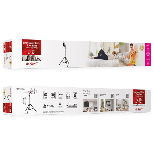 Statyw podłogowy do telefonu/tabletu 4-12" regulowany