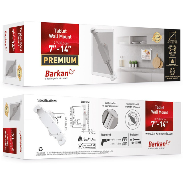 Barkan T70 Uchwyt ścienny do tabletu 7-14"