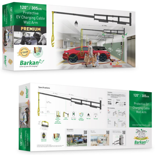 Wysięgnik ścienny składany 305cm do kabla ładowarki samochodowej