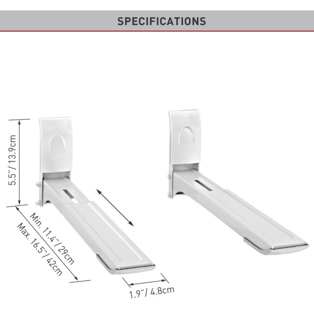 Półka ścienna na mikrofalówkę regulowana 29-42cm