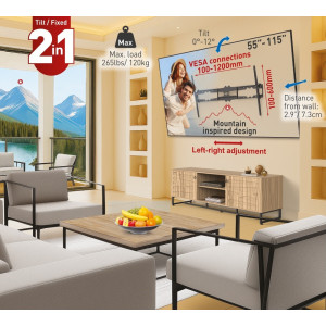 Barkan BM510 – uchwyt TV 55–115 cali 2w1 do 120 kg