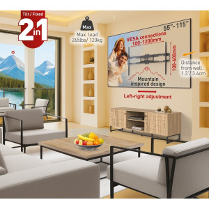 Barkan BM510 – uchwyt TV 55–115 cali 2w1 do 120 kg