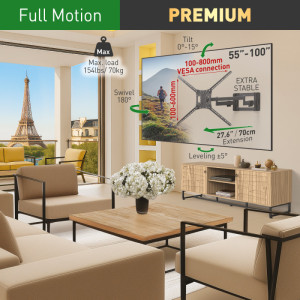 Barkan BM564L – uchwyt TV Full Motion 55–100 cali