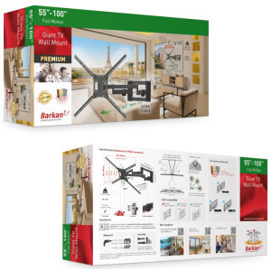 Barkan BM564L – uchwyt TV Full Motion 55–100 cali