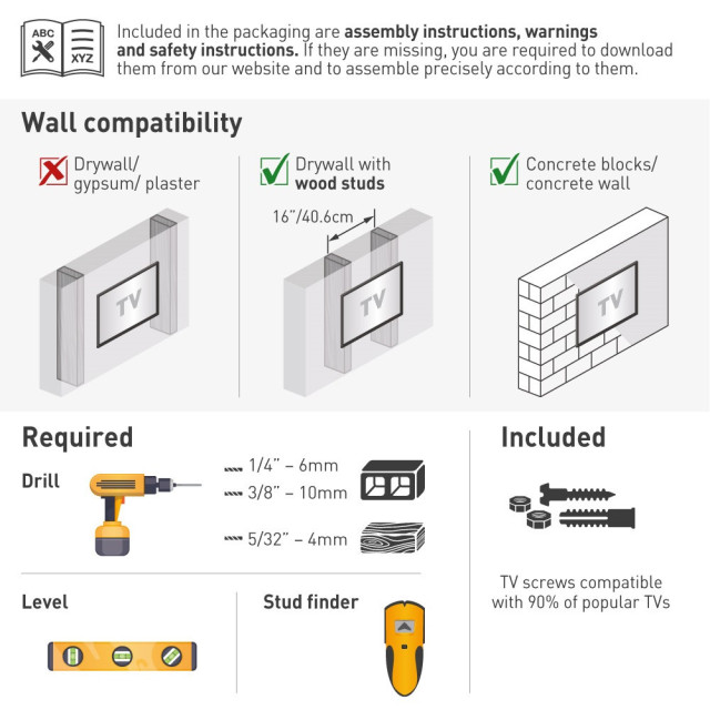 Uchwyt ścienny obrotowy/uchylny do telewizora 13-83" 50kg