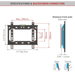 Barkan E202+ Uchwyt TV slim 13–43 cali, 40 kg