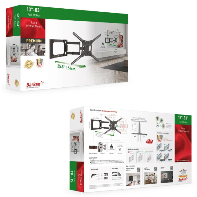 Barkan 4400 uchwyt ścienny obrotowy do TV 13-83"