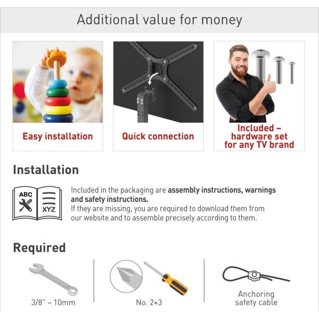 Podstawa skrętna pod monitor/telewizor 13-65" 36kg