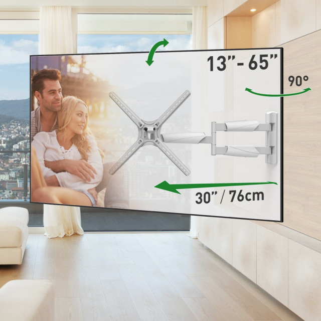 Barkan BM343XLW – biały uchwyt TV Full Motion 13–65″