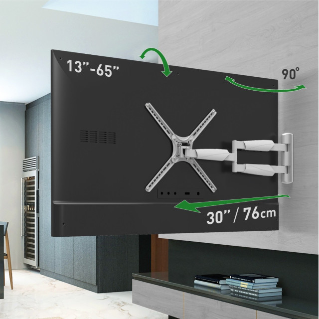 Barkan BM343XLW – biały uchwyt TV Full Motion 13–65″