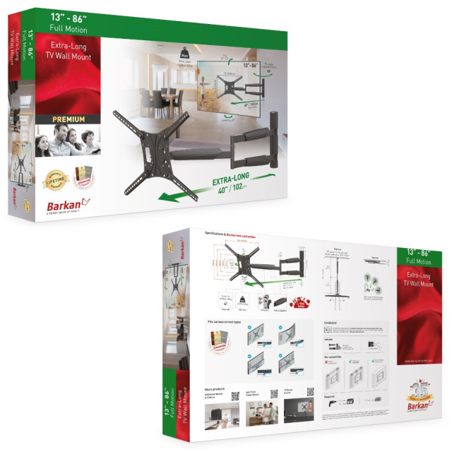 Barkan BM443XL Uchwyt ścienny do TV 13-86" 60kg