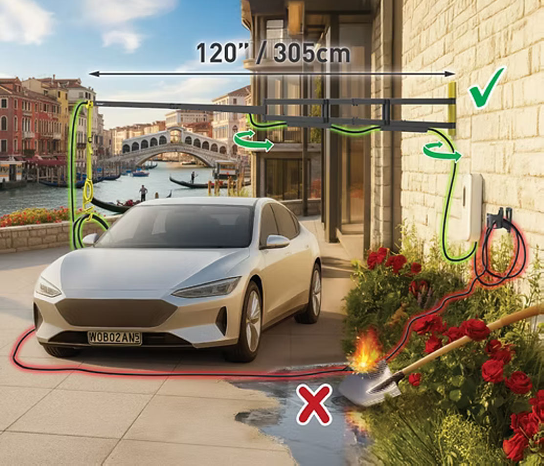 Z salonu do garażu: Przedstawiamy nową linię uchwytów Barkan do kabli od ładowarek EV